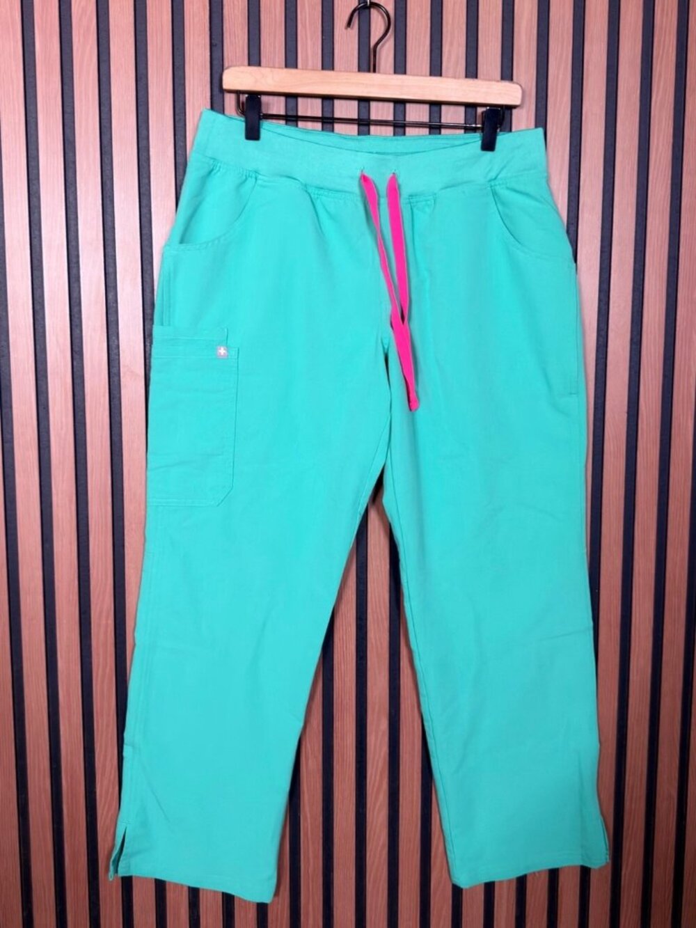 Figs Uniform Pants Large Petite Womens Green Blue Turquoise Scrub Bottoms